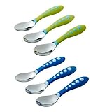 Gerber Stainless Steel Tip Kiddy Cutlery Spoons, 6 Pack, Blue/Green by NUK