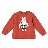 クレードスコープ(キッズ&ベビー)(kladskap) クマアップリケつき裏毛トレーナー【アカ/110】