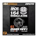 BNDS 1/64 ミニカー用 カスタム ホイール 1台分 約9.8mm ブラッククロム 交換用 改造 ドレスアップ パーツ BC26400-BC (03-BC) [並行輸入品]