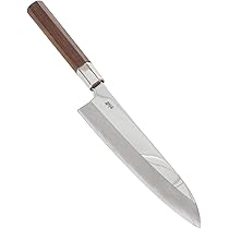 Amazon | 牛刀 鏡面仕上げ 銀三ステンレス鋼 刃渡り21cm 黒鳥