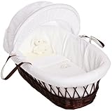 Izziwotnot Gift White on Dark Wicker Moses Basket by Izziwotnot