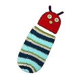 Perfk キャタピラ　かぎ針　編み　新生児　写真　道具　織り　コスチューム　服装　ギフト