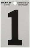 The Hillman Group 840780 3-Inch Black on Silver Reflective Square-Cut Mylar House, Number 1 [並行輸入品]