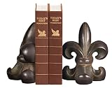 Sterling Home 87-2037 Pair of Bookends, Noir Fleur de Lis, 7-1/4-Inch Tall