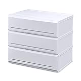 《2個セット》 収納チェスト インテリアチェストP620-3 3段 幅62×奥行45×高さ56.8cm (W) ホワイト