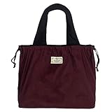 [ジゼル] エコバッグ 男性 女性 折りたたみ コンパクト 大きい メンズ レディース マイバッグ コンビニ 大容量 買い物バッグ バッグ トート 軽量 ショッピングバッグ おしゃれ 無地 バイカラー (ブラウンレッド)