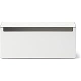 MUJI 無印良品 スチールタップ収納箱 フラップ式 ホワイトグレー 幅32×奥行10×高さ14cm 44596654