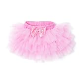YukeBaby TUTU チュールスカート キッズ パニエ こども用 演出服 ダンス用 バレエ用 コスチューム 発表会 仮装 (ピンク)