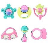 trendinao 6個キュート動物Handbells DevelopmentalトイRattle Bells for Kids Baby