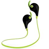 BASN GR01green Sport Wireless Bluetooth Headphones for Running Jogger Exercise, Green