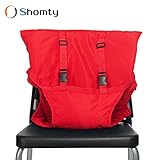 Shomty チェアベルト　椅子固定タイプ　シンプル柄 (カラー レッド)