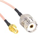 leeyovk　SMA⇔M型 SMA UHF アンテナ変換アダプタ UHF メス-SMA メスコネクタ延長ケーブル フレキシブル 耐高温性 RG316 RF同軸ピグテールケーブル 15cm