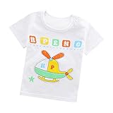 Remeehi Tシャツ ベビー 半袖 子供服 丸首 女の子 男の子 トップス 柔らかい 動物柄 春夏 飛行機柄