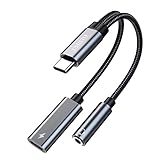 UMISTO 2-IN-1 タイプC イヤホン変換アダプター PD 60W急速充電 - USB Type-C to 3.5 mm ヤホンアダプター 充電同時 ナイロンケーブル USB DACチップ搭載 MacBook Air Pro iPad Pro Google Pixel Xperia Aquos Type-C 機器用
