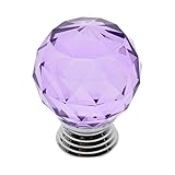 MMRM クリスタルボールシェイプ30ミリメートル引き出しノブ キャビネットシャッター戸棚ハンドル 1PCS（パープル）