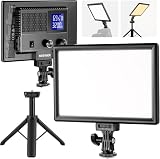 NEEWER NL-116AI 9インチ LEDビデオライト パネルライト ミニ三脚付き 調光可能 4000mAhバッテリー USBタイプCポート 3200K~5600K CRI95+ 600Lux カメラライト 撮影照明用ライト 自撮りライト 女優ライト 写真撮影/ビデオ録画/生放送/赤ちゃん写真/YouTubeビデオ/面接用