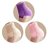 Femaroly産後3パックブリーフ女性ハイウエスト身頃ストレッチ耐久性のある下着パンティパープルスキンピンクL