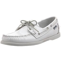 Sebago Docksides Patent: White