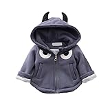 Pojour ベビー服 子供服 男の子 女の子 秋冬 防寒 ソフトコート おしゃれ かわいい目ジャケット 厚手 長袖 暖かい ベビールームウェア 普段着 カジュアル 旅行 記念日 プレゼント グレー