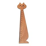 Myhouseストレートルーラー学生Lovely Cat木製定規測定ツールSchool Supplies イエロー