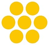 「円形 ライン表示（黄）」 床や路面に直接貼れる 路面表示ステッカー 各60X60mm ７枚組