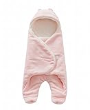 Plus Nao(プラスナオ) 子供用 スリーパー ベビー 赤ちゃん用 おくるみ ふわふわボアスリーパー フード付き パンツ一体型 - ピンク