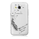 Zeebox Galaxy Core Prime ケース 高品質 TPU カバー 衝撃吸収 Samsung Galaxy Core Prime 用 超薄型 落下防止 保護カバー 生涯補償付き (クリア