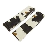 uxcell シートベルト　カバー　自動車用品　カウ　牛　プリント　ベージュ　コーヒー　2本入り