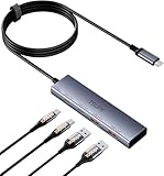 10Gbps USBハブ Type-C Type-A 両方 5ポート, TSUPY USB 3.2 Gen 2 ハブ 120cm延長ケーブル USB-A 3.2*2+ USB-C3.2*2 ポート拡張 アルミ製 usb増設 セルフパワーとバスパワー両用 スリム コンパクト Windows/Mac/ChromeBook/MacBook/Switch対応usb3.2 hub