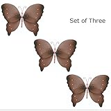 蝶のHangingバタフライブラウンピンククリスタルナイロンメッシュ3赤ちゃん保育園寝室女の子部屋天井壁装飾結婚誕生日パーティーシャワーホームPlayroomデコレーションby bugs-n-bloo