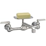 PlumbCraft Two Handle Wall Mount Utility Faucet - Chrome by Plumb Craft