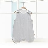 赤ちゃんスリーパー　Betterbaby ベビーパジャマ　寝袋　寝冷え防止　袖なし　チョッキ　エコ生地　テンセル　ふわふわ　通気　夏用　出産祝い　ホーム　ベビーケア　幼稚園　保育園用　ブルー　動物足跡