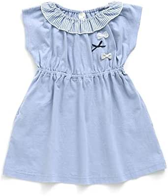 Amazon Sunny Landscape サニーランドスケープ フリル衿ワンピース サックス 80cm ワンピース チュニック 通販