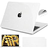 Teryeefi M2 M3 M4 MacBook Air 15 インチ ケース A3241/A3114/A2914 2023-2025対応, 軽量 耐衝擊 保護カバー＆JIS日本語 キーボードカバー＆液晶保護フィルムマックブックエアー 15インチ カバー用 、キラキラピンク