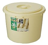 リス 漬物樽 丸型 押ぶた付き アイボリー 30L つけもの樽 S 30型 日本製 衛生試験合格品