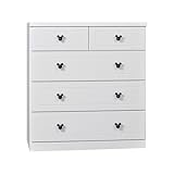 アルファタカバ ディズニー家具シリーズ セレクトミッキー 80cm幅4段ホワイト 取っ手スタンダードブラック