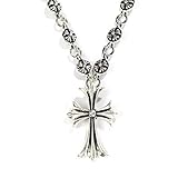 [ZIYMU] クロス ネックレス ゴシック ロザリオ クロスボールチェーン メンズ レディース 50cm p-023