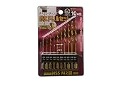 キャプテンツール 六角軸チタンコーティング鉄工ドリルセット 10本組 TD-10 (金属・金工)