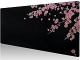 RIDESAIPU マウスパッド オオガタ さくら 桜 和風 水彩画 フルデスク マウスパッド デスクパッド 特大 可愛い ゲーミングマウスパッド 耐水性 900x400x3mm デスク保護 在宅ワーク オフィス