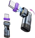 xuanli USB C マグネット アダプタ L字、180°回転 タイプc マグネット、240W PD急速充電 マグネットコネクタ、480Mbps 高速データ転送 マグネット端子 タイプc、Type-C マグネット アダプタ オス メス 変換、USB-Cデバイス対応 (240W 1個入り)