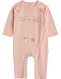 [Vaenait Baby]100%綿ベビー服男女兼用ロンパース肌着ボディスーツカバーオール Pink Mouse L