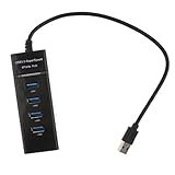 ノーブランド品 4ポート 　USB 3.0ハブ　　携帯型　コンパクト　PC Mac Laptop Notebook 対応 　 - 黒