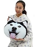 (ビグッド)Bigood フワフワ 柔らか かわいい リアル 犬 抱き枕 ぬいぐるみ クッション プレゼント 誕生日 彼女 子供 お昼寝まくら チェアクッション 腰当て 動物 アラスカ犬 45cm