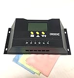 30A チャージコントローラー 12V 24V 液晶 ディスプレイ ソーラーシステム 充電 ソーラーパネル クリーニングクロス付き