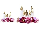 Pawaca ヘアアクセサリー ヘアバンド 髪飾り ベビー キッズ 新生児 赤ちゃんヘアバンド 母親とベビー二個セット 出産祝い 内祝い お宮参り 100日記念 こどもの日 記念撮影 初節句に 王冠 