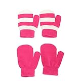 ベビー・赤ちゃん用 ウインターミトンセット 手袋 冬 (2ペア) (ワンサイズ) (ピンク)