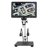 デジタル顕微鏡、1080P 10.1 インチ HD スクリーン電子顕微鏡 50‑1500X 倍率マイクロはんだ付け顕微鏡、マルチメディアインターフェイス付きポータブル生物顕微鏡キット