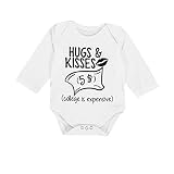 ベビー服、efaster " Hugs & Kisses、大学のは、高価な"文字パターンロンパース カラー: ホワイト