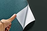 壁紙 シール はがせる 壁紙 DIY リネン柄 厚く 防水 ウォール ステッカー カッティング 幅60cm × 長さ 10m 濃い灰色エメラルド (エメラルド)