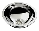 Ambassador Marine Half Sphere Stainless Steel Ultra Mirror Polished Finish Sink, 11 1/2-Inch Wide x 